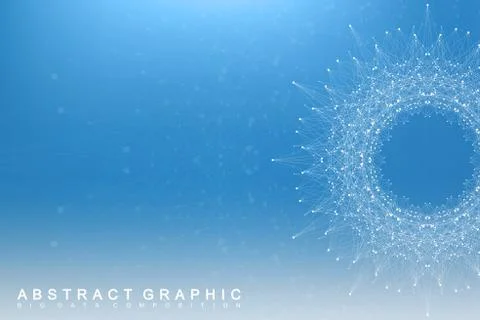 Graphic abstract background communication. Big data visualization. Perspective Stock Illustration