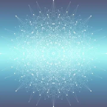 Graphic abstract background communication. Big data visualization. Perspective Stock Illustration