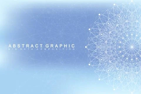 Graphic abstract background communication. Big data visualization. Perspective Stock Illustration
