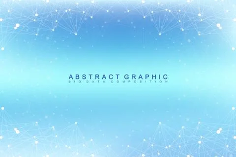 Graphic abstract background communication. Big data visualization. Perspective Illustrazione stock