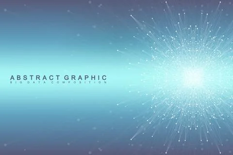 Graphic abstract background communication. Big data visualization. Perspective Stock Illustration
