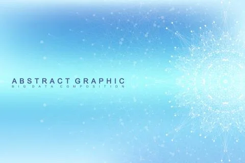 Graphic abstract background communication. Big data visualization. Perspective Illustrazione stock