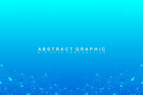 Graphic abstract background communication. Big data complex. Perspective Illustrazione stock