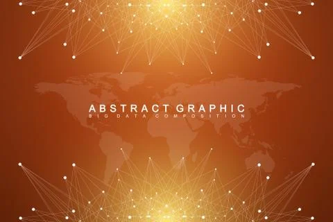 Graphic abstract background communication. Big data complex with compounds Illustrazione stock