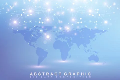 Graphic abstract background communication. Big data complex with compounds Illustrazione stock