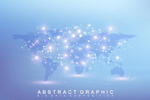 Graphic abstract background communication. Big data complex with compounds イラスト素材