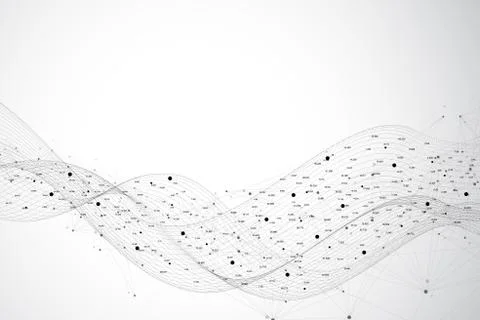 Graphic abstract background communication. Big data visualization. Perspective Stock Illustration