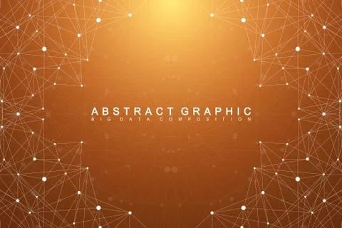 Graphic abstract background communication. Geometric scientific pattern with Stock Illustration