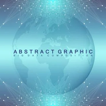 Graphic abstract background communication. Geometric scientific pattern with 스톡 일러스트