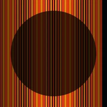Graphic Abstract Illustration Featuring A Dark Circular Shape Over Orange Lin Stock Illustration