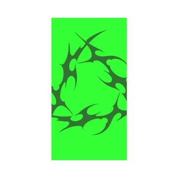 Graphic abstract rectangular poster with black neo tribal pattern on bright Illustrazione stock