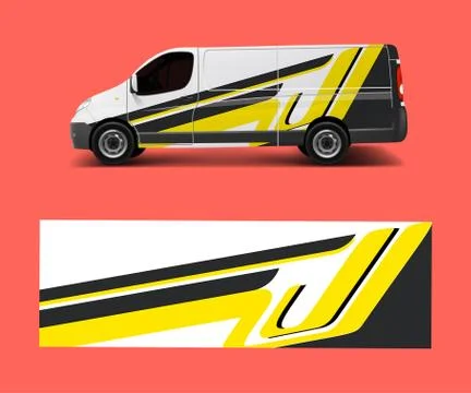 Graphic abstract wave designs for wrap vehicle, race car, branding car. Pick  Stock Illustration