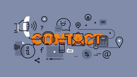 Graphic animated of various contact information icons and symbols Stock Footage 340282652