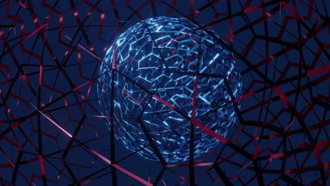 Graphic animation of 3D sphere illuminated by light. Abstract background. Stock Footage 199679664