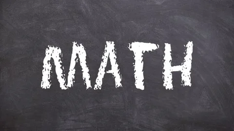 Graphic animation about math. Writing math with chalk on a chalkboard Stock Footage 170845636