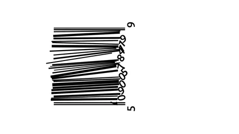 Graphic animation of a fake Bar code breaking down and falling Stock Footage 196920508