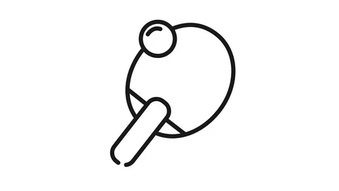 Graphic animation of hand drawn table tennis. 4k element with alpha channel Stock Footage 124903169