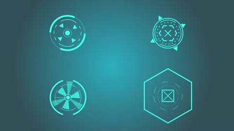 Graphic animation of loading a round sight with a dotted outline in the form of Stock Footage 147734884