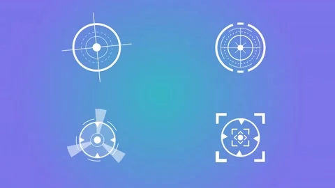 Graphic animation of loading a round sight with a dotted outline in the form of Stock Footage 148311471