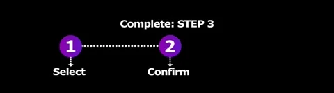 Graphic animation showing step three of progress bar with confirmation butt.. Stock-Footage 334907691