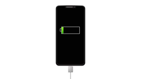 Graphic animation of smartphone charging Stock Footage 156733314