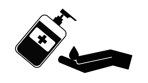 Graphic animation - Washing hand by using alcohol gel to prevent coronavirus Stock Footage 135314565