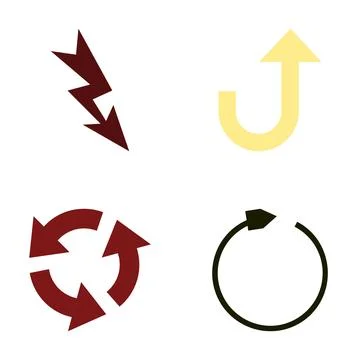 Graphic arrow symbols for direction, cycle, and refresh concepts 스톡 일러스트
