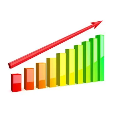 Graphic up with arrow vector illustration isolated on white background Stock Illustration