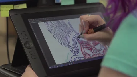 Graphic Artist Drawing or Rendering Art Stock Footage 172265078
