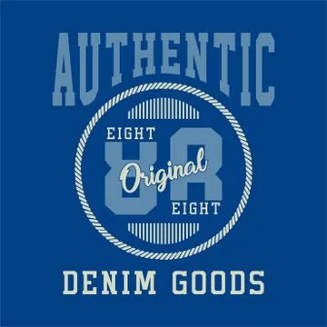 Graphic authentic original denim Stock Illustration
