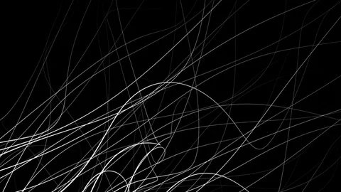 Graphic background in abstract nature style - white on black (FULL HD) Video stock 73746069