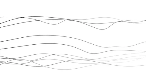 Graphic background of fine wavy lines in motion - black on white (FULL HD) Stock Footage 74272592