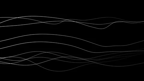 Graphic background of fine wavy lines in motion - white on black (FULL HD) Video stock 74272816