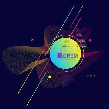 Graphic background with geometric elements. Modern colorful geometric pattern Illustrazione stock