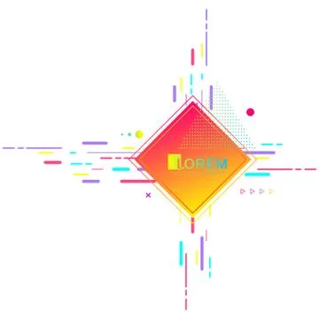 Graphic background with geometric elements. Modern colorful geometric pattern Illustrazione stock