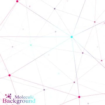Graphic background molecule and communication. Colorful Dots with connections Illustrazione stock