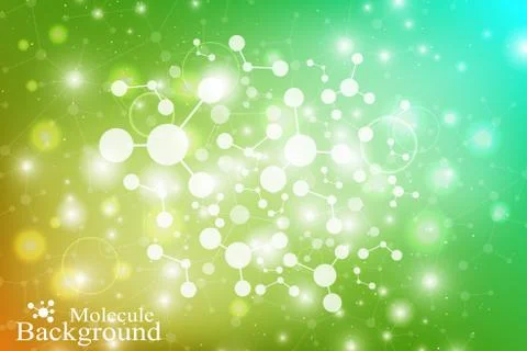 Graphic background molecule and communication. Connected lines with dots Stock Illustration