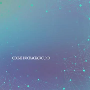 Graphic background molecule and communication. Connected lines with dots Stock Illustration