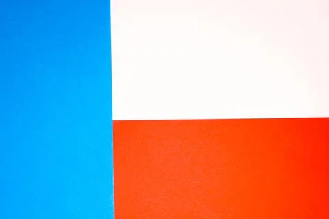 Graphic background of rectangles - three colors: red, white, blue. Stock Illustration