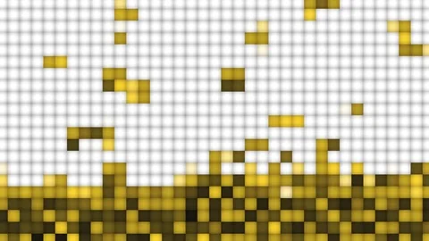 Graphic background of stacked blocks in yellow color tones (FULL HD) Video stock 75757397
