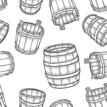 Graphic barrels of beer Stock Illustration