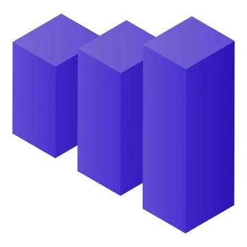 Graphic bars icon, isometric style Stock Illustration