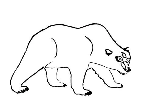 Graphic bear vector silhouette illustration isolated Иллюстрация