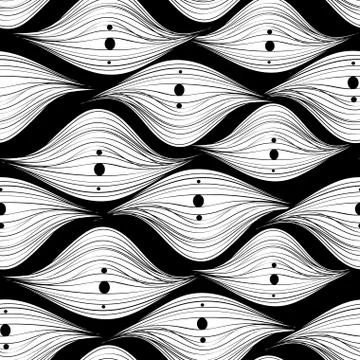 Graphic beautiful seamless vector pattern of waves 스톡 일러스트