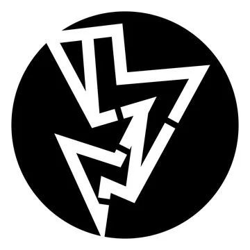 Graphic black and white lightning bolt symbol Stock Illustration