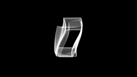 A graphic black white 3D polygon with echo elements. Backlight, rotation Stock Footage 270209506