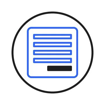 Graphic blue box containing data lines, set against a simple white backdrop.. 库存插图