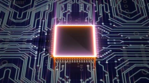 Graphic board micro chip processor abstract Stock Illustration