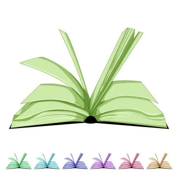 Graphic book open cartoon vector graphic Stock Illustration