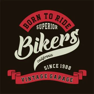 Graphic born to ride Stock Illustration